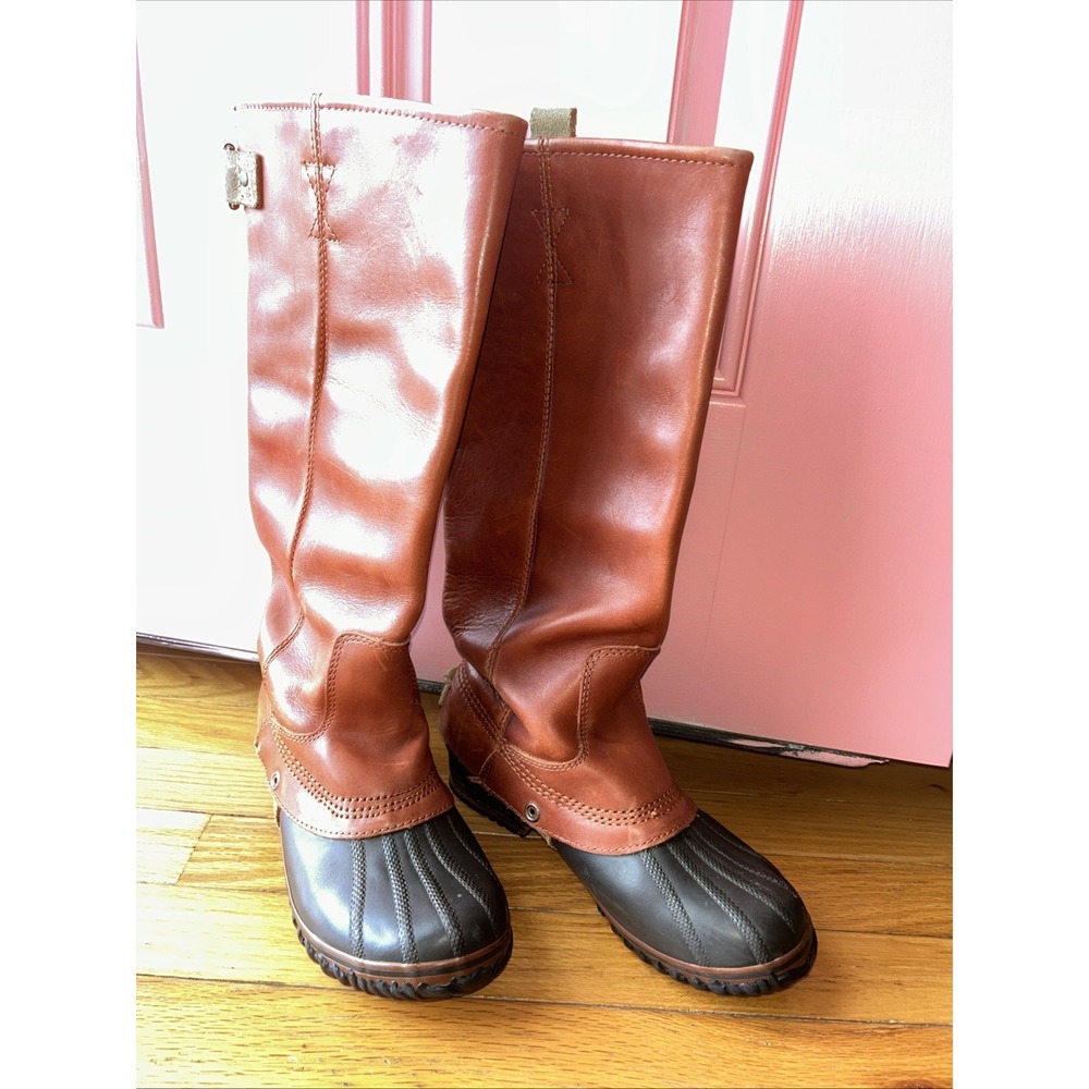 Sorel‎ Slimpack Riding Tall-Cinnamon Boot, Leather Sz 7.5 Equestrian Riding Muck